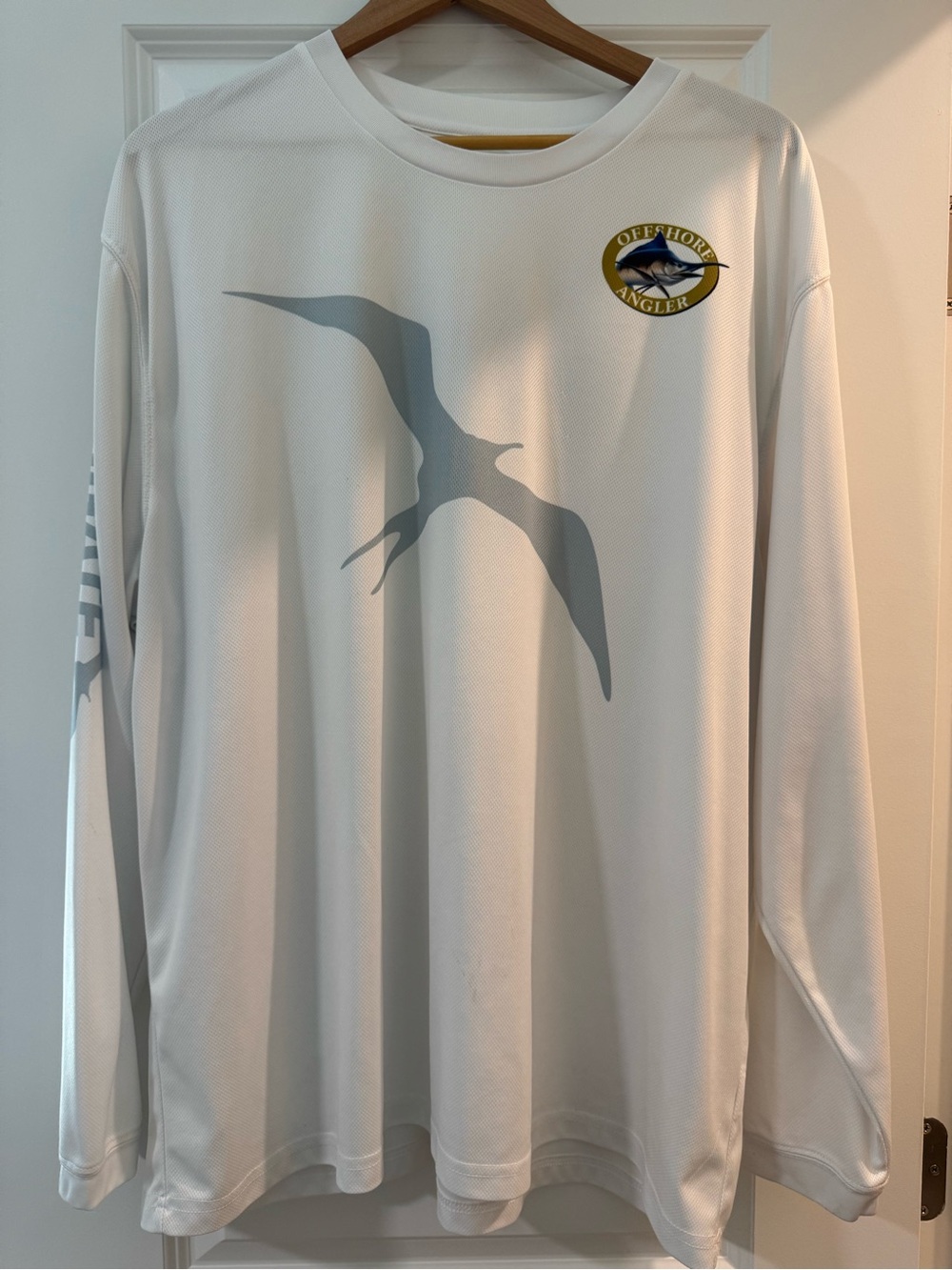 Men's White Long-Sleeve Fishing Shirt